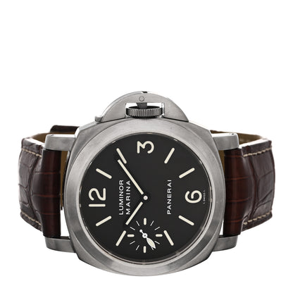 Panerai Titanium Alligator 43mm Luminor Marina Manual Winding Watch Black PAM00061 2 of 5