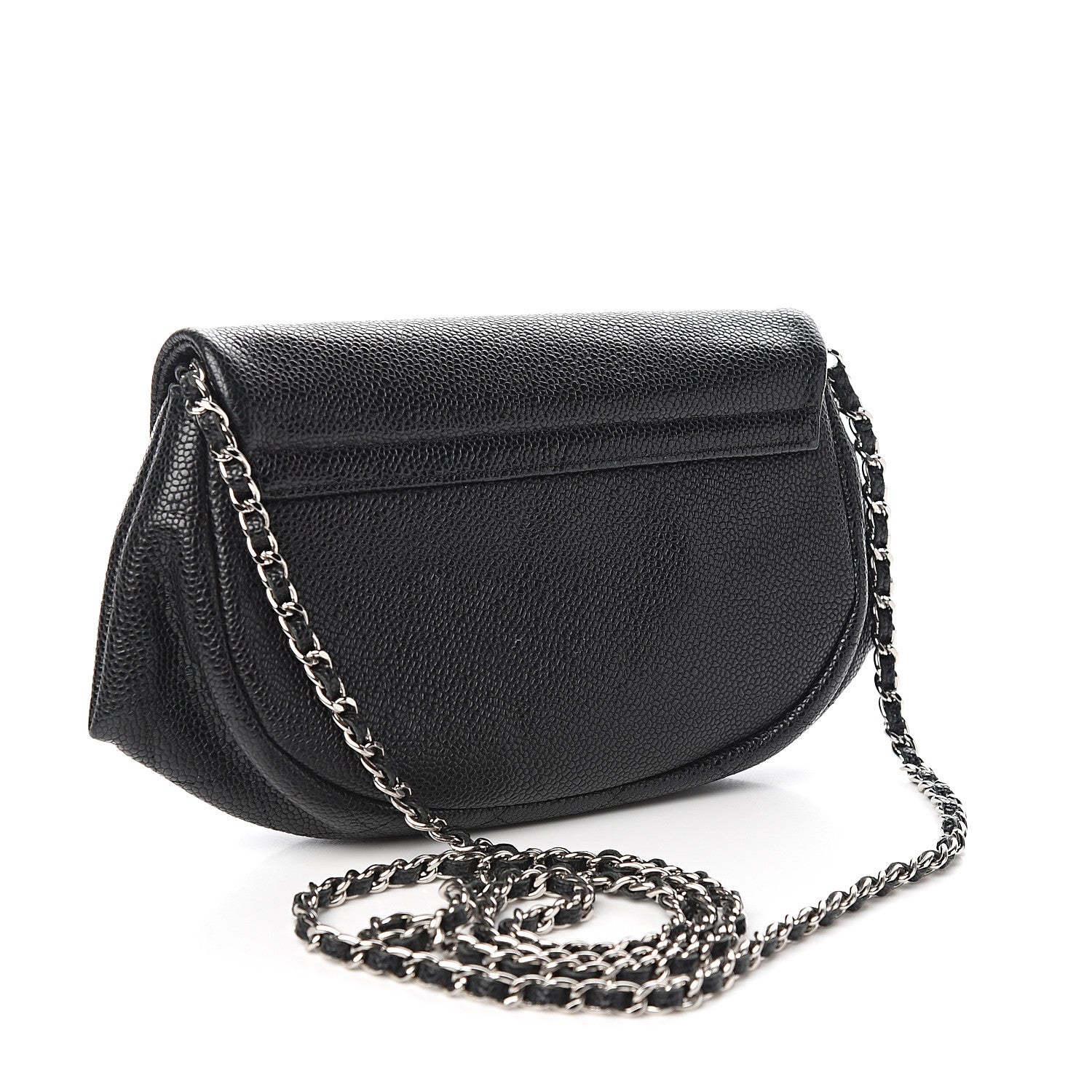 Chanel Caviar Half Moon Wallet On Chain WOC Black 2 of 10