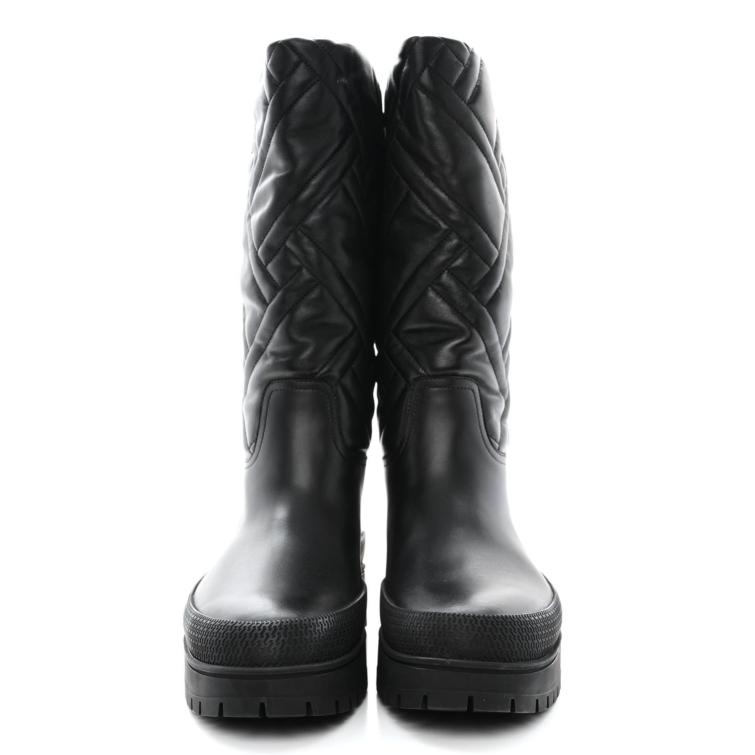 Hermes Suede Goatskin Quilted Fuji Boots 40 Black 2 of 10