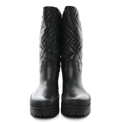 Hermes Suede Goatskin Quilted Fuji Boots 40 Black 2 of 10