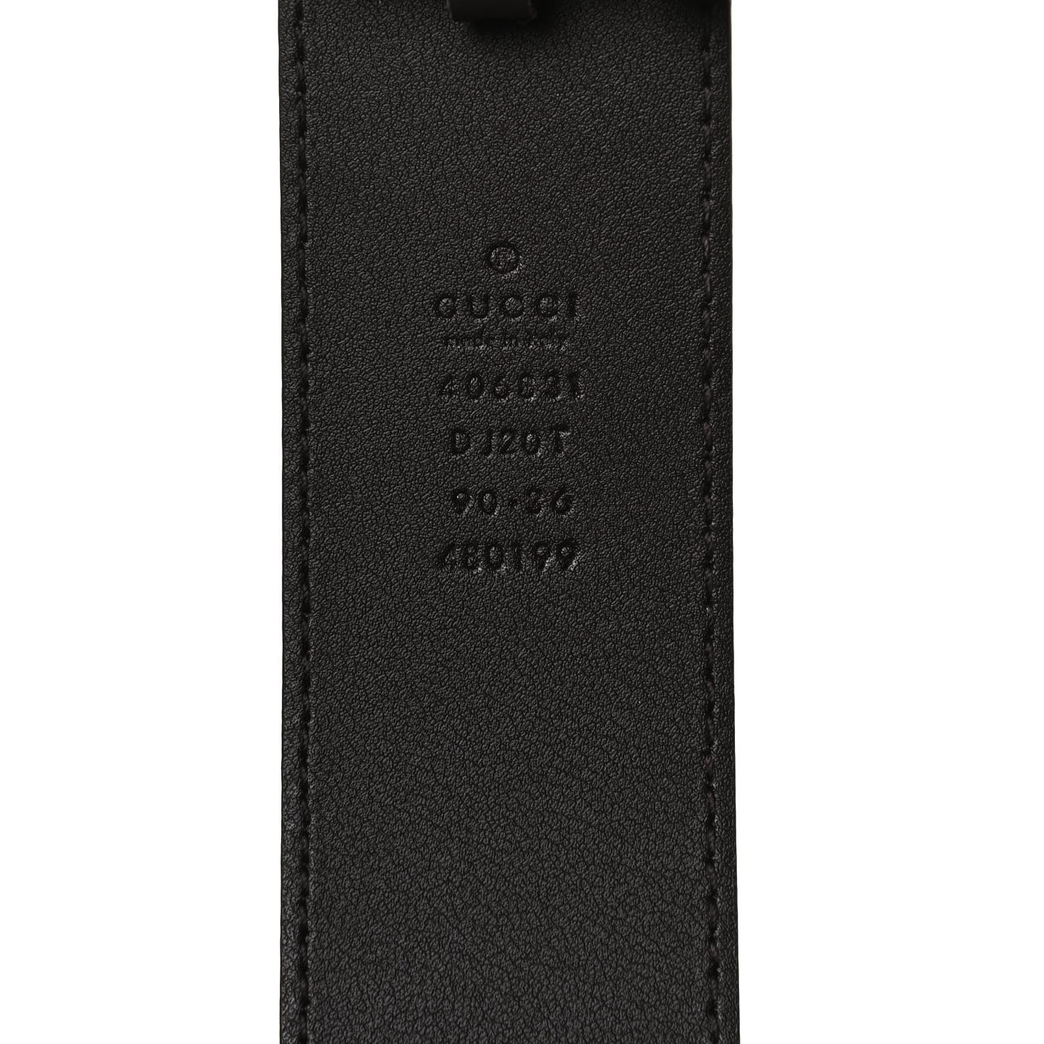Gucci Textured Dollar Calfskin Double G 40mm Belt 90 36 Dark Cocoa 4 of 4