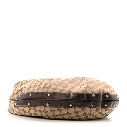 Gucci Monogram Large Biba Studded Hobo Dark Brown 4 of 16