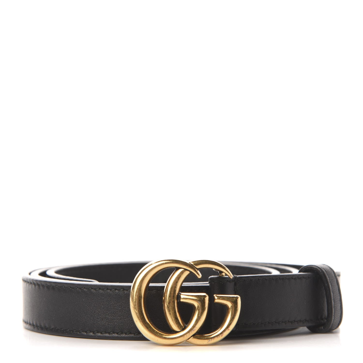 Gucci Calfskin Double G 20mm Belt 80 32 Black 1 of 5