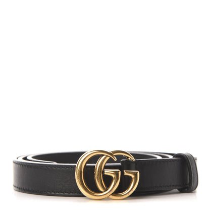 Gucci Calfskin Double G 20mm Belt 80 32 Black 1 of 5