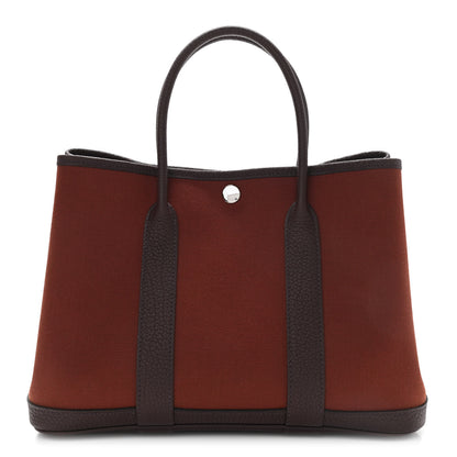 Hermes Toile Militaire Negonda Garden Party 30 TPM Havane Rouge H 1 of 11