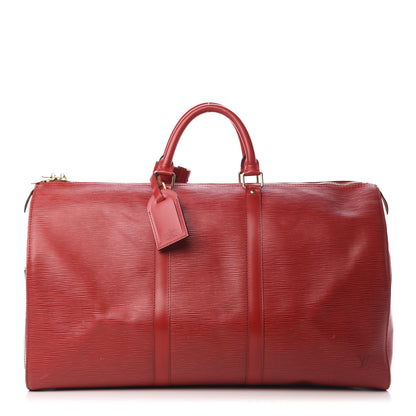Louis Vuitton Epi Keepall 50 Castillan Red 1 of 19