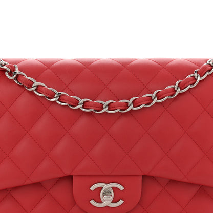 Chanel Lambskin Quilted Jumbo Double Flap Red 7 of 16