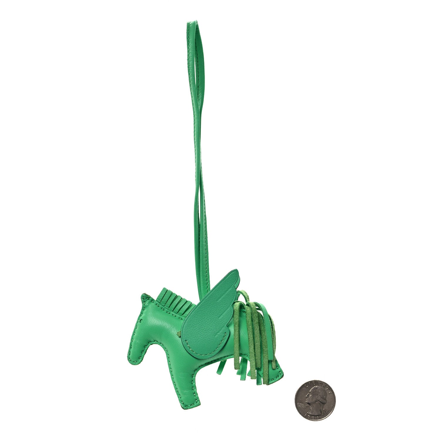 Hermes Milo Lambskin Grigri Rodeo Pegase Horse Bag Charm PM Vert Comics 1 of 6