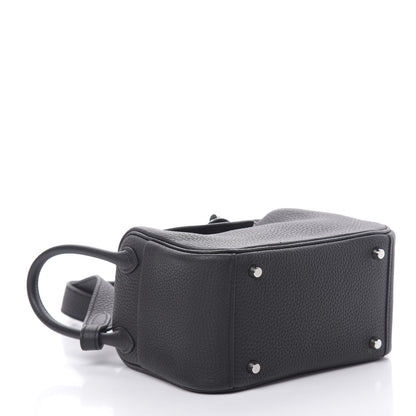 Hermes Taurillon Clemence Mini Lindy 20 Black 4 of 11