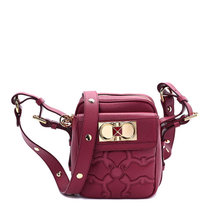 Salvatore Ferragamo Calfskin Gancini Camera Case Melagrana 1 of 9