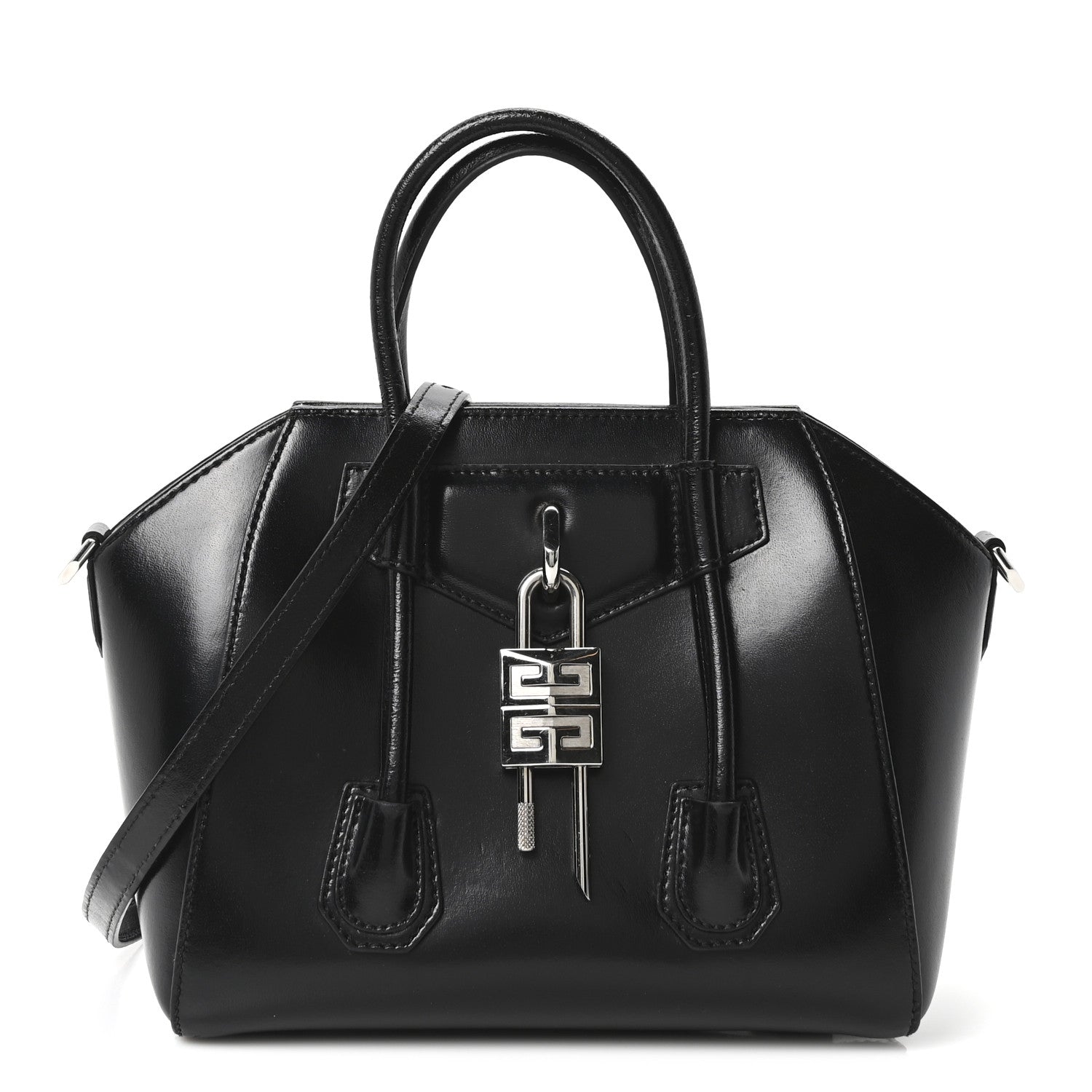 Givenchy Box Calfskin Mini Lock Antigona Shoulder Bag Black 1 of 10