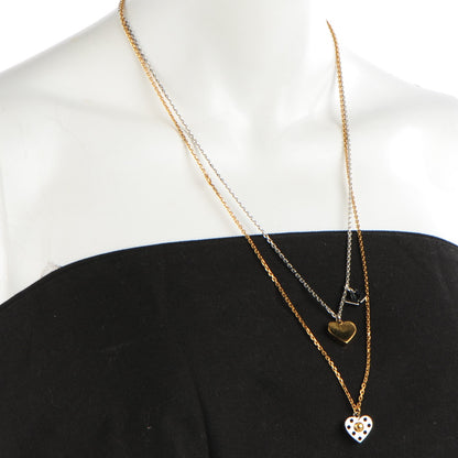 Louis Vuitton Swarovski Crystal Tiered Spiky Valentine Necklace Gold 2 of 7