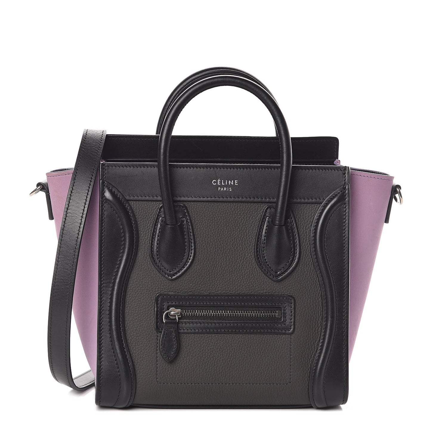Smooth Drummed Calfskin Tri-color Nano Luggage Anthracite