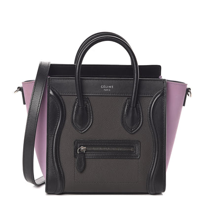Celine Smooth Drummed Calfskin Tri-color Nano Luggage Anthracite 1 of 12