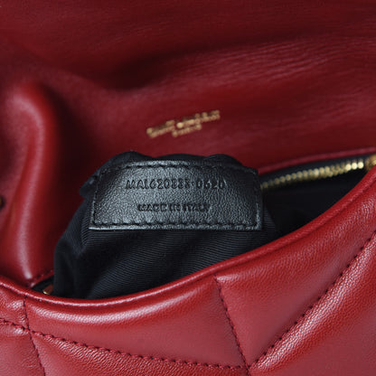 Saint Laurent Lambskin Quilted Toy Loulou Puffer Monogram Chain Satchel Red 7 of 11