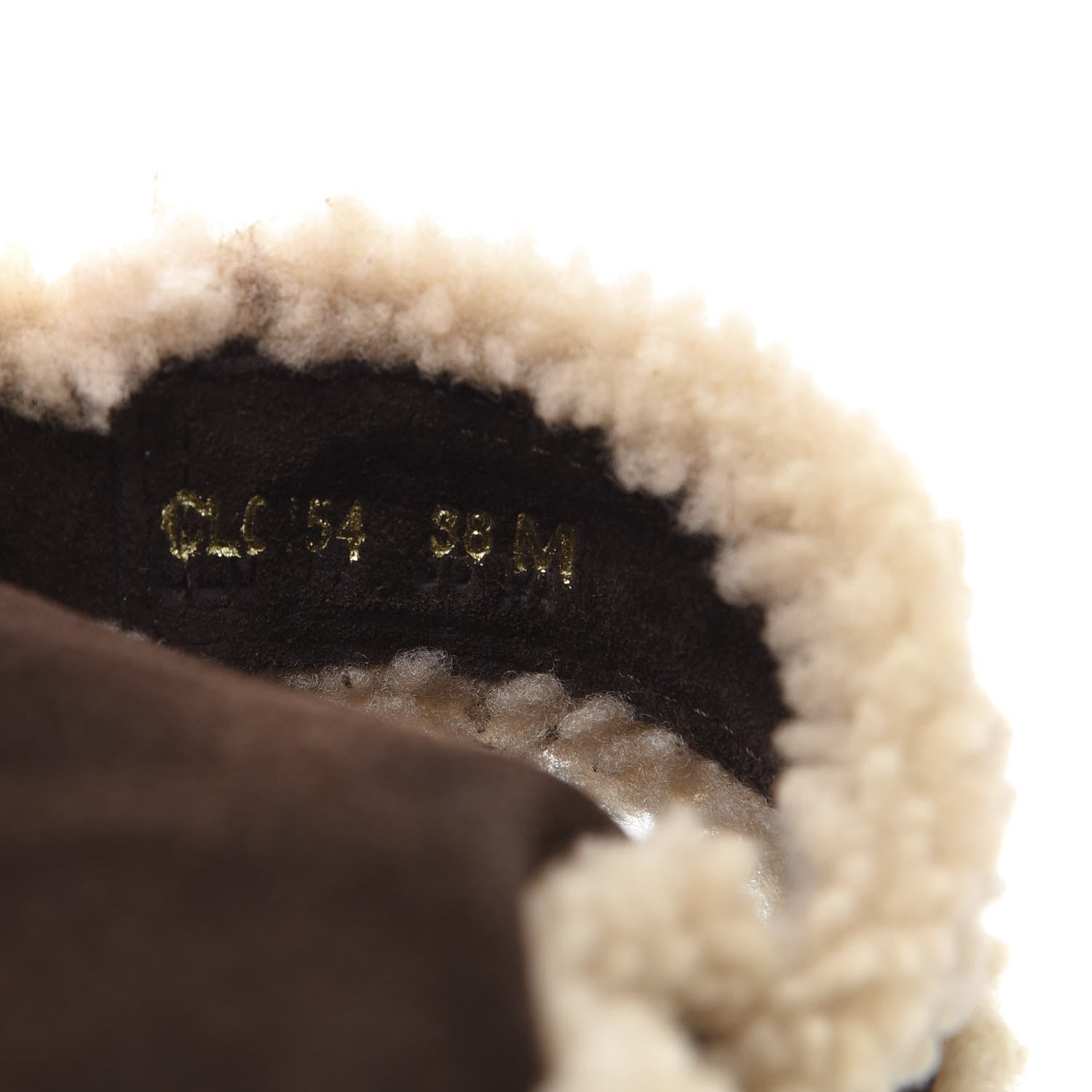 Louis Vuitton Suede Shearling Snowy Flat Half Boots 38 Marron 7 of 7