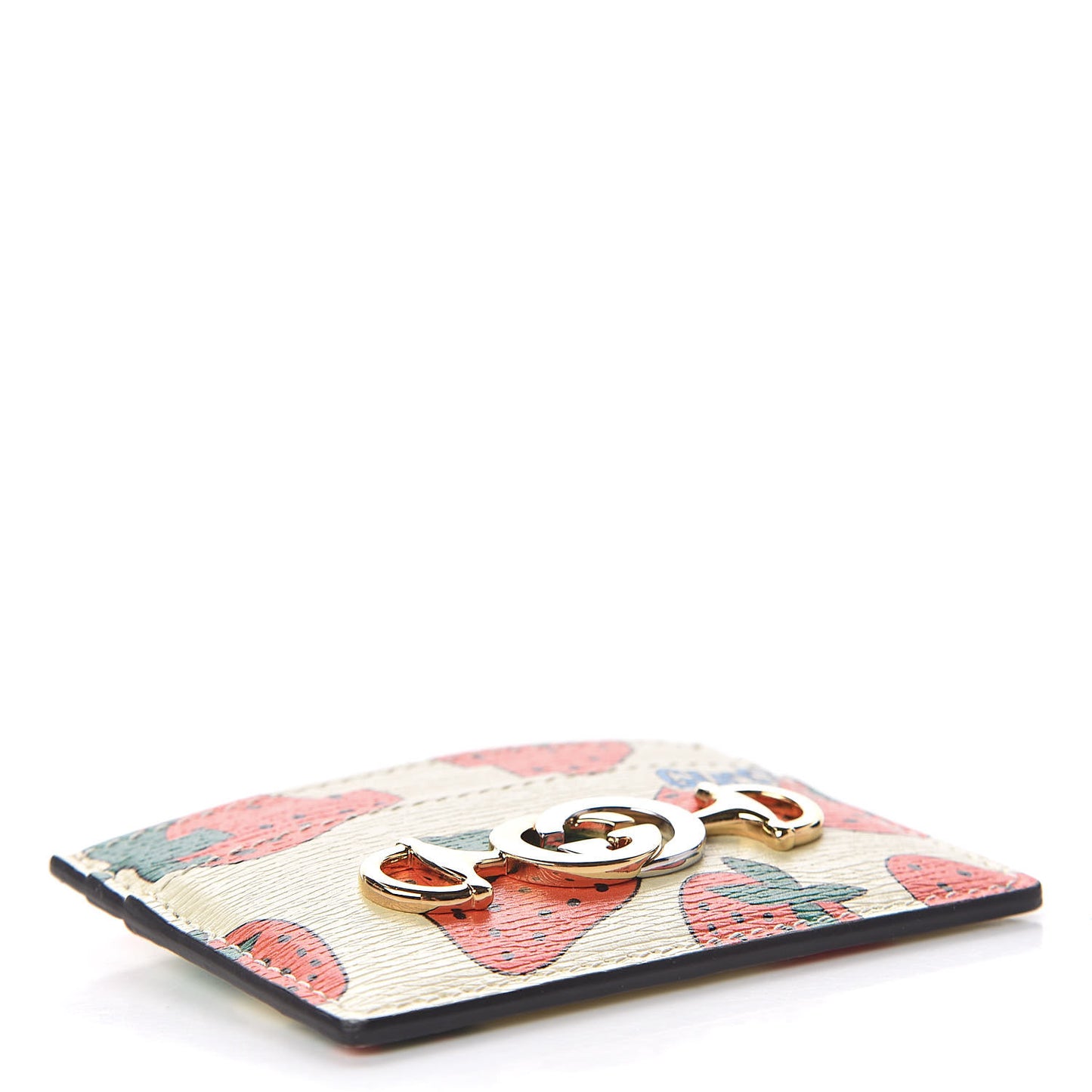 Calfskin Strawberry Print Zumi Case Case Ivory Red