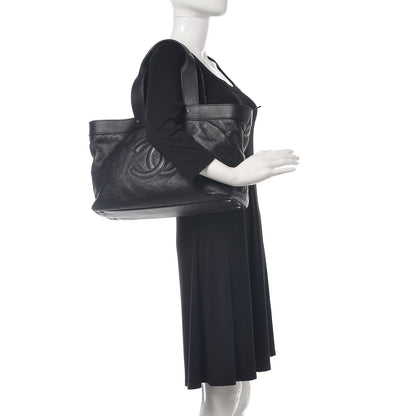 Chanel Goatskin Perforated Large CC Tote Black 2 of 11