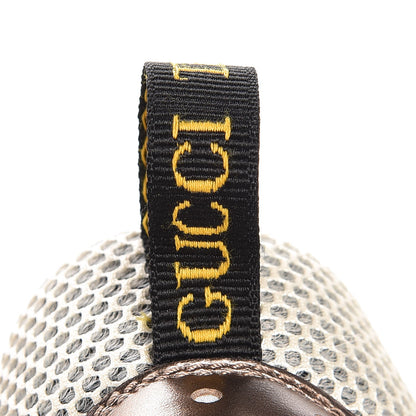Gucci X SEGA Metallic Calfskin Mesh Womens Flashtrek Sneakers 40 Rame Mystic White Lago 8 of 9