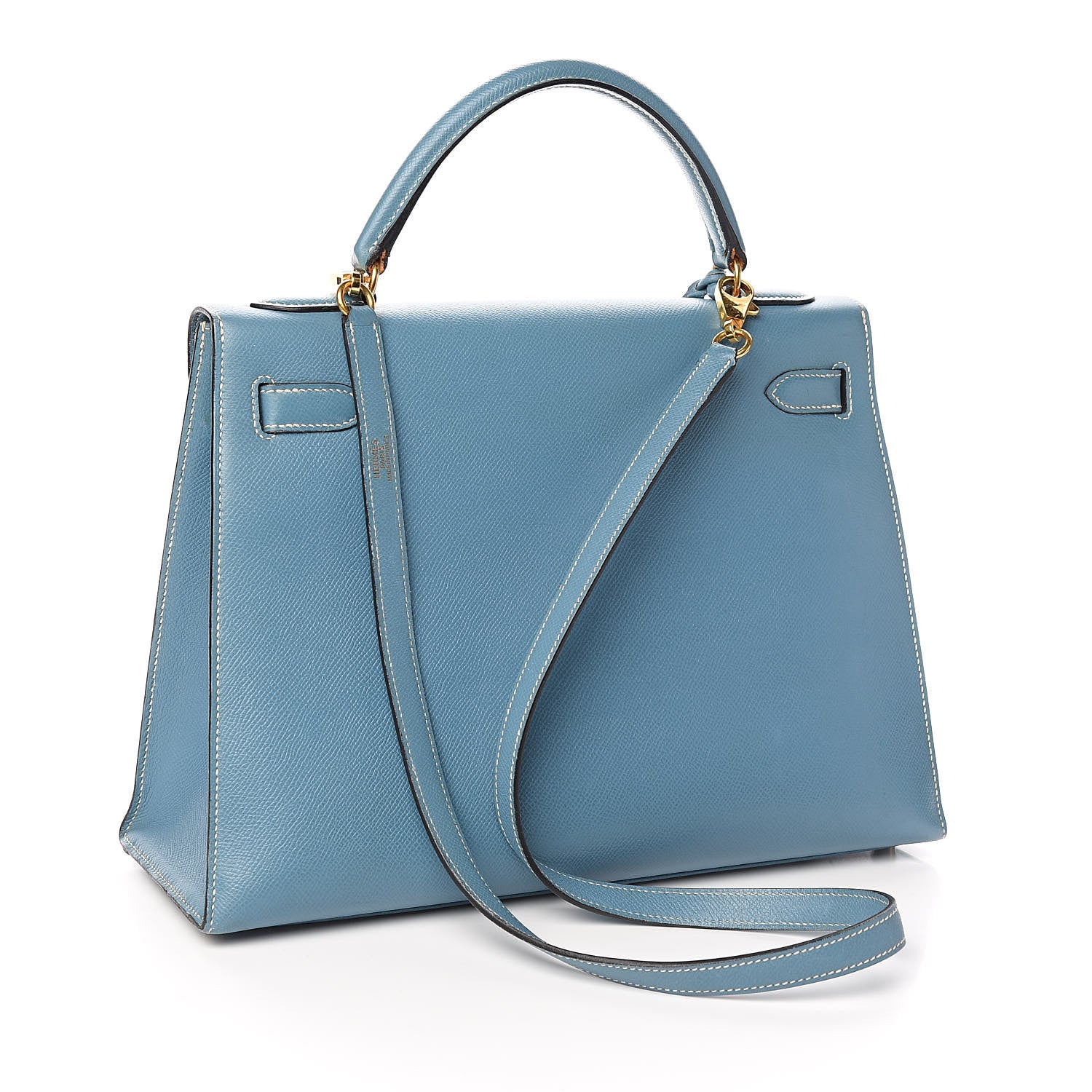 Hermes Epsom Kelly Sellier 32 Blue Jean 3 of 36