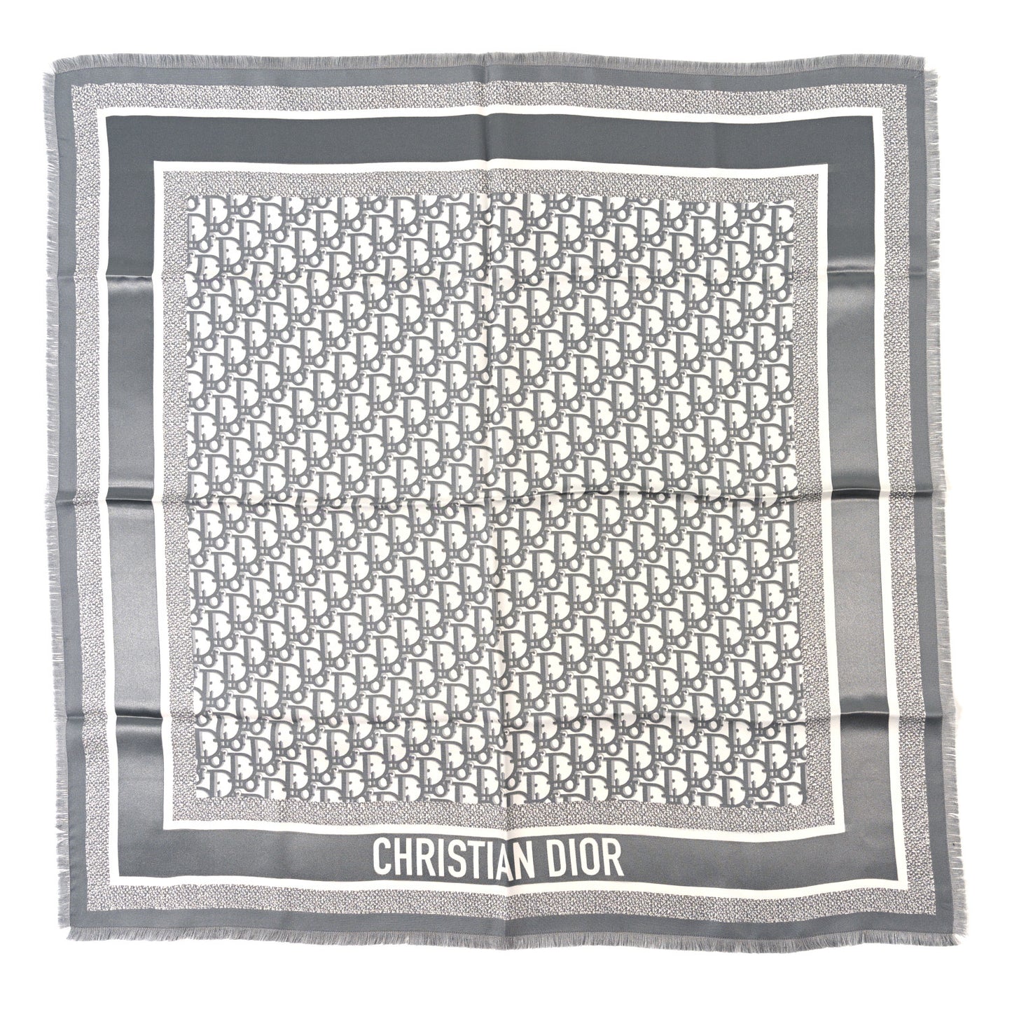 Silk Oblique Scarf Grey