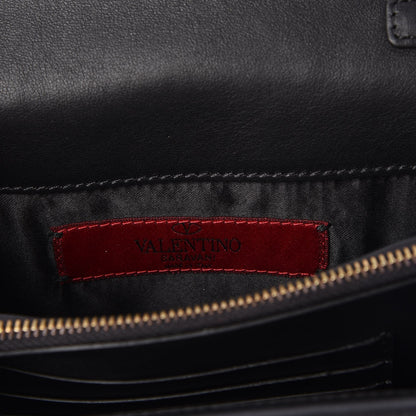 Valentino Garavani Calfskin Rockstud Wallet on Chain Black 6 of 7