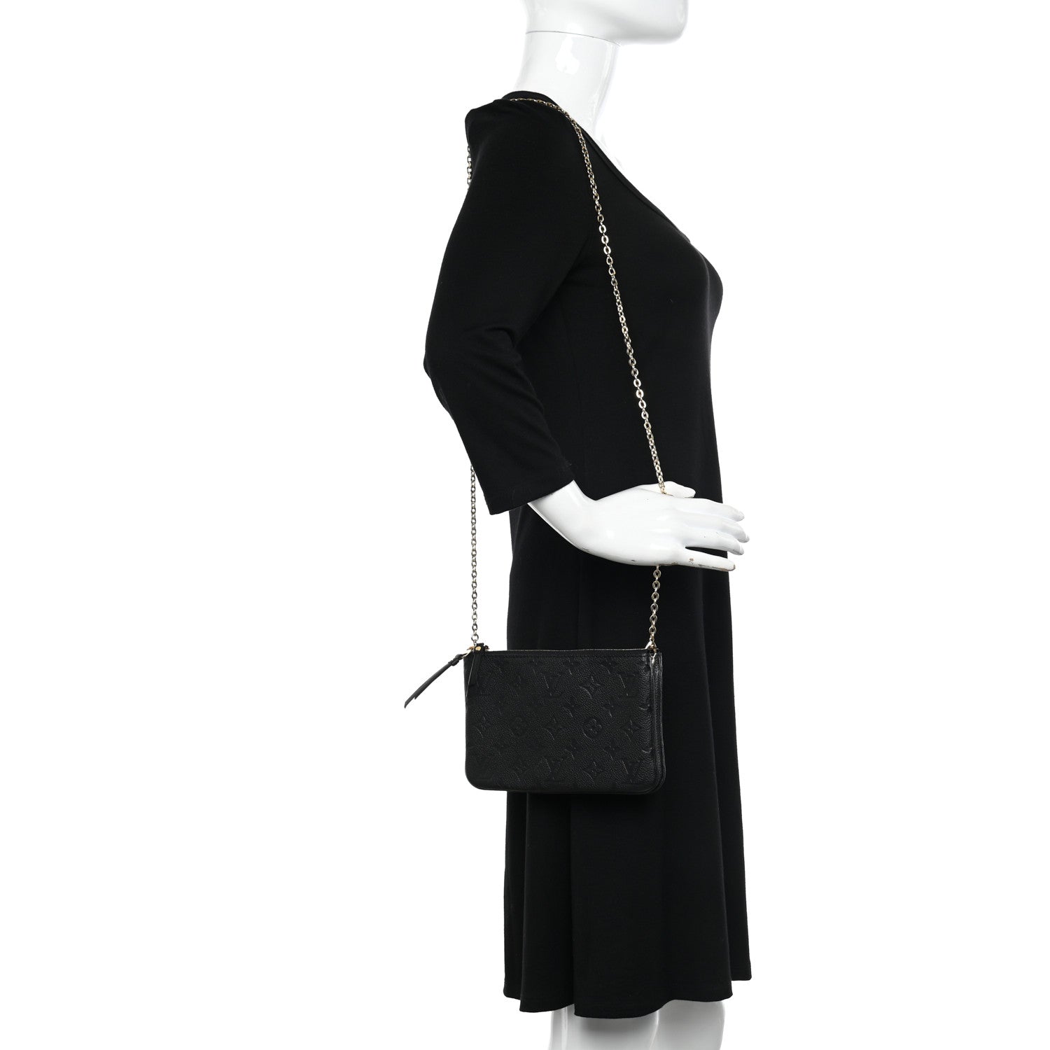 Louis Vuitton Empreinte Double Zip Pochette Black 2 of 9