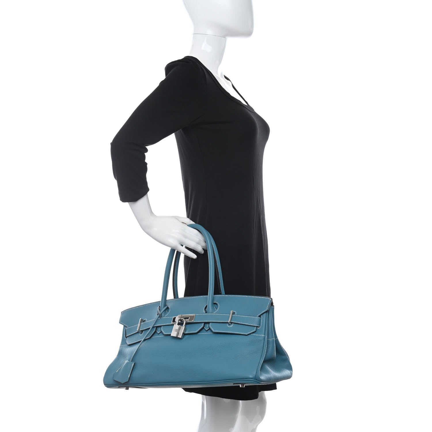 Hermes Taurillon Clemence JPG Birkin 42 Blue Jean 2 of 13
