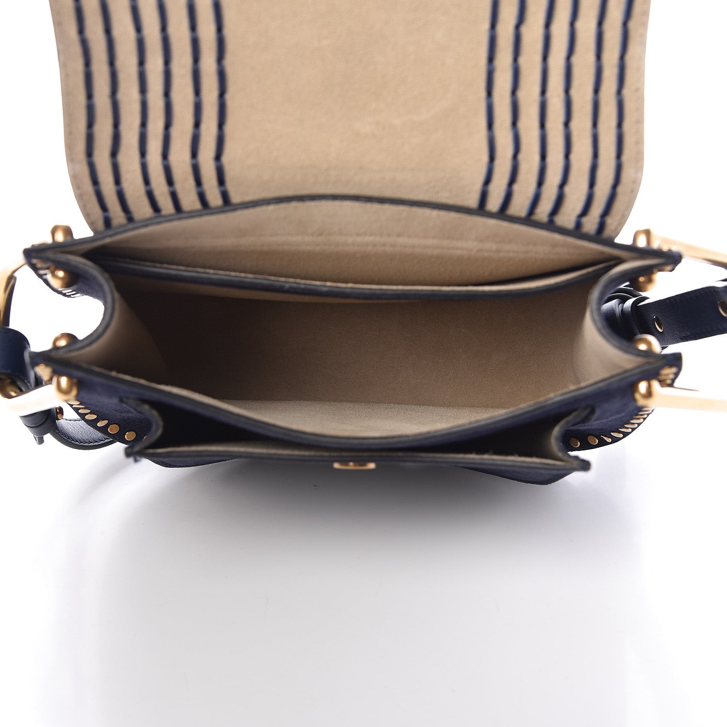 Chloe Suede Calfskin Braided Small Hudson Shoulder Bag Full Blue 5 of 12