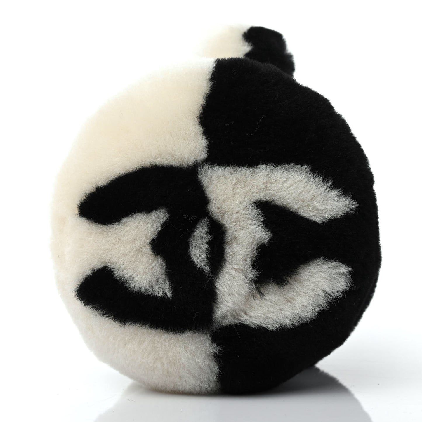 Shearling CC Bi-Color Ear Muffs White Black