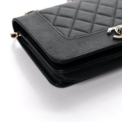 Chanel Caviar Quilted Vintage Mademoiselle Wallet On Chain WOC Black 8 of 12