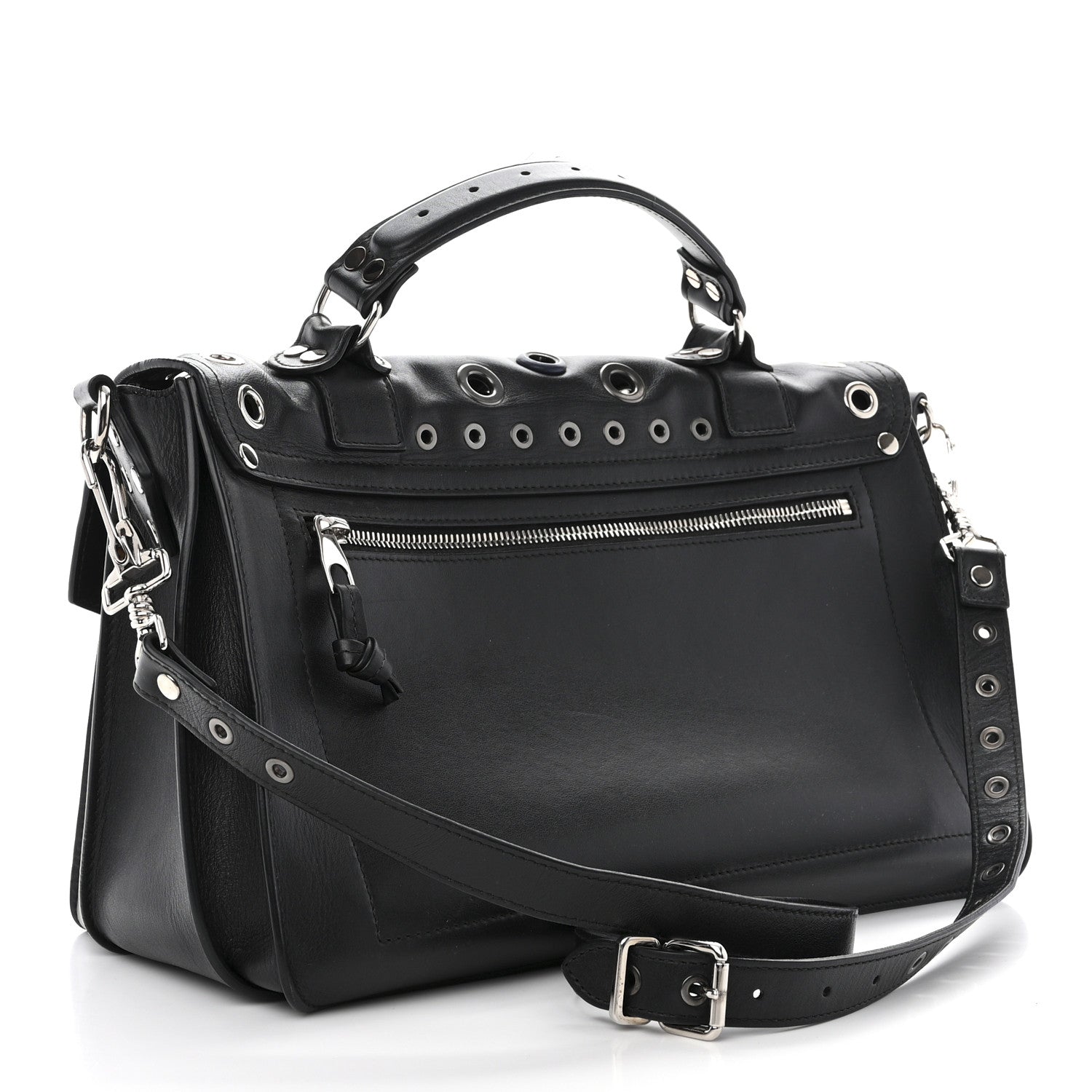Proenza Schouler Lambskin Grommets Medium PS1 Satchel Black 2 of 11