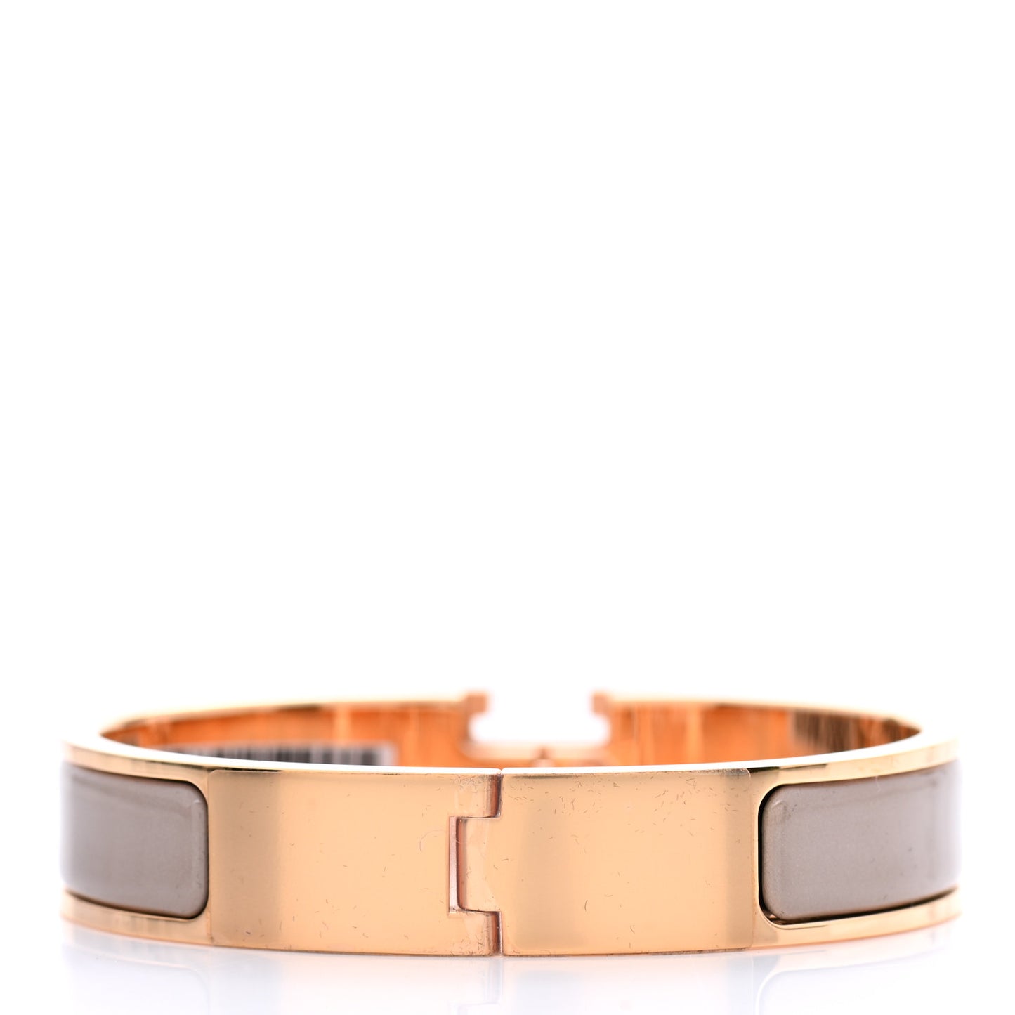 Enamel Clic Clac H Narrow Bracelet PM Marron Glace