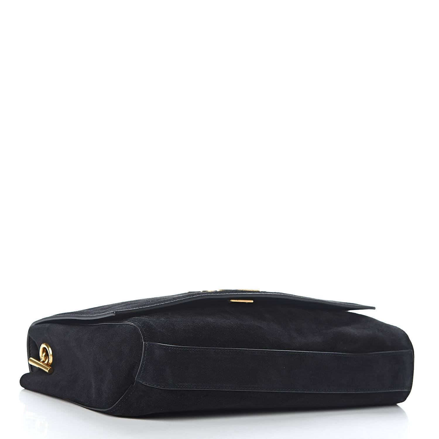 Saint Laurent Smooth Calfskin Suede Medium Reversible Monogram Kate Satchel Black 7 of 15