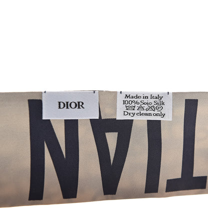 Christian Dior Silk Oblique Mitzah Scarf Blue 2 of 2