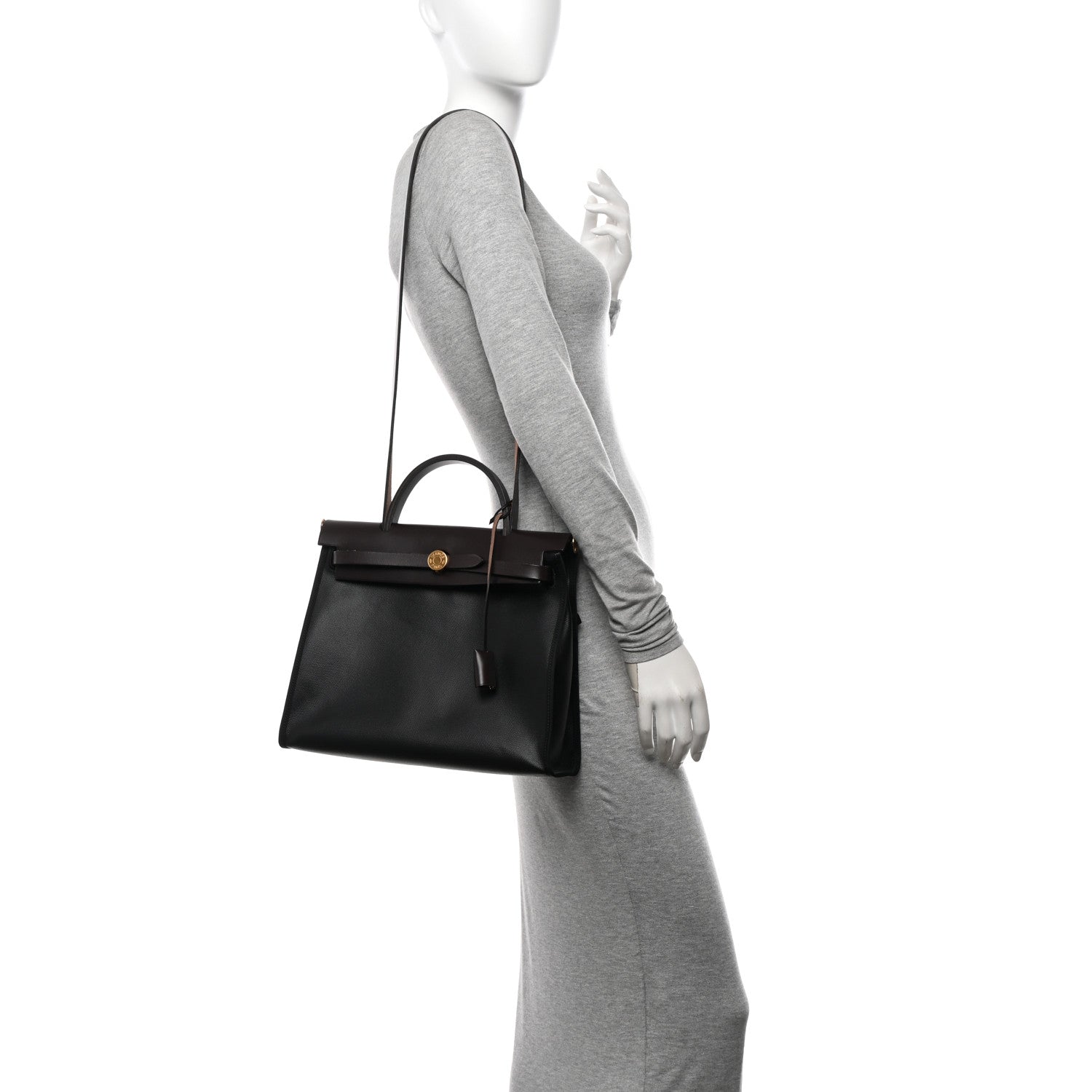 Hermes Toile H Berline Vache Hunter Herbag Zip PM 31 Black Ebene 2 of 12