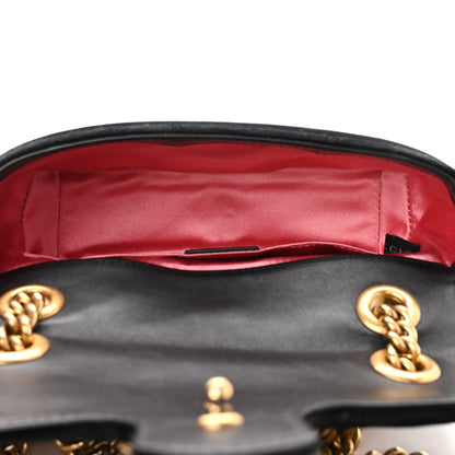 Gucci Velvet Matelasse Mini GG Marmont Shoulder Bag Black 5 of 10