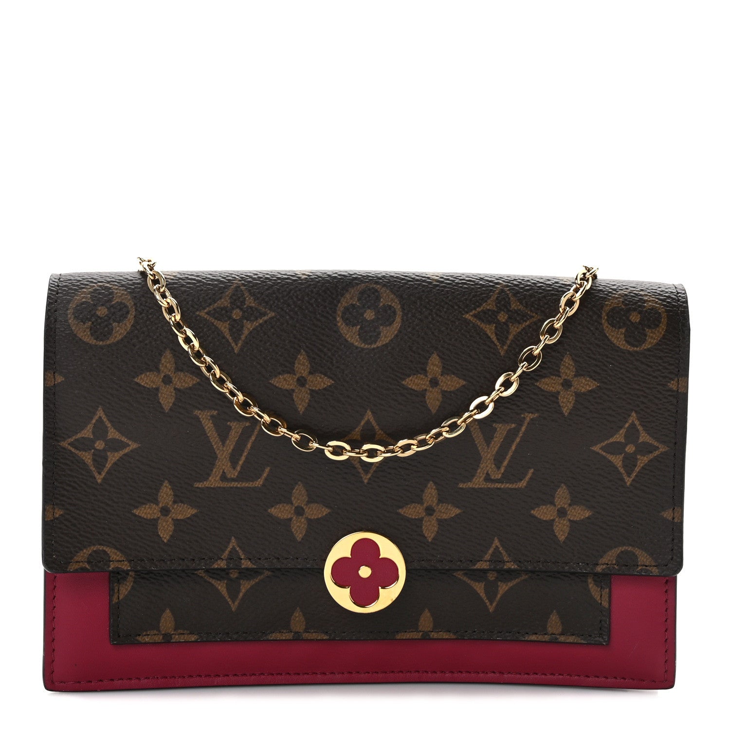 Louis Vuitton Monogram Flore Chain Wallet Fuchsia 1 of 12