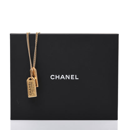 Chanel ID Dog Tag Charm Necklace Gold 6 of 6