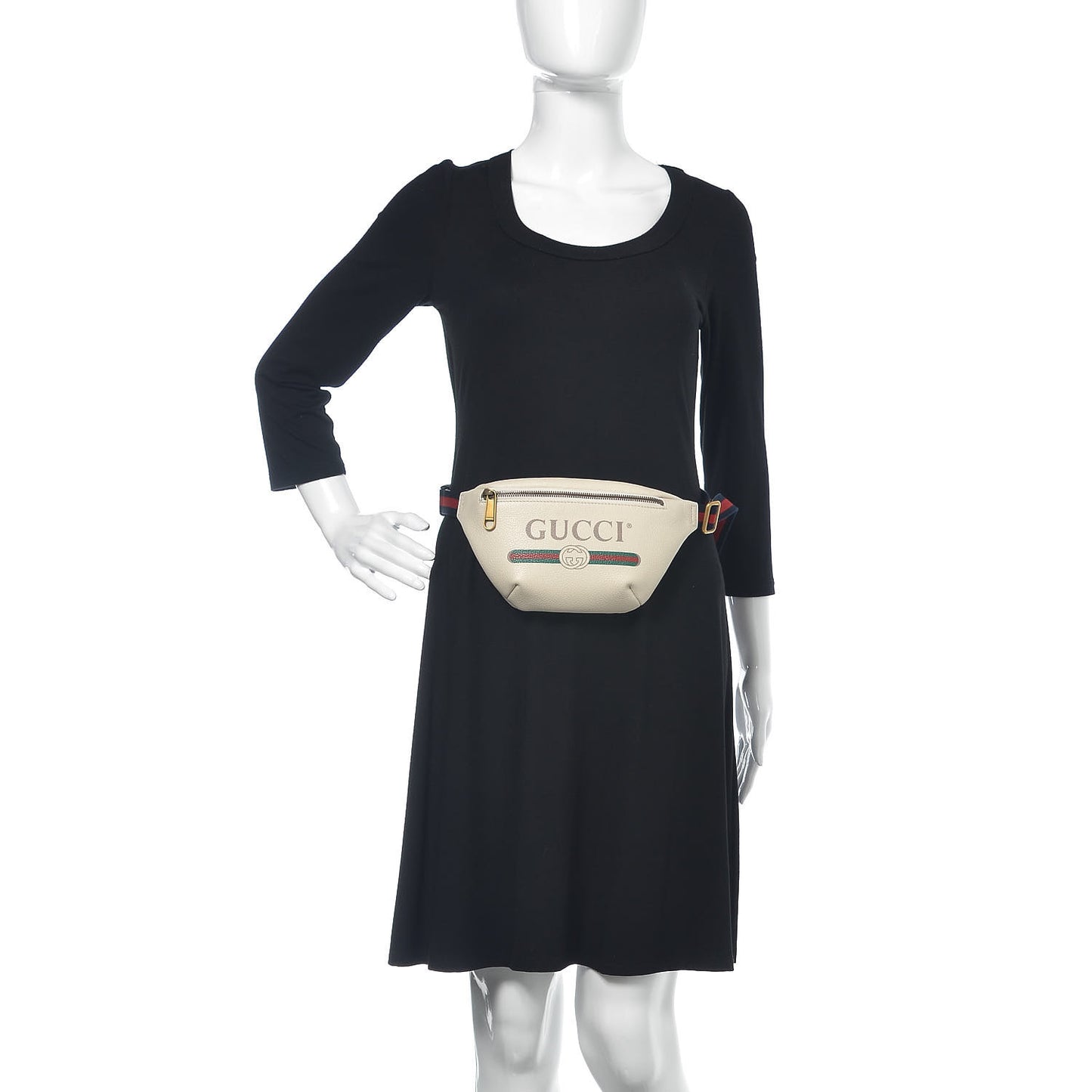 Grained Calfskin Small Logo Belt Bag White