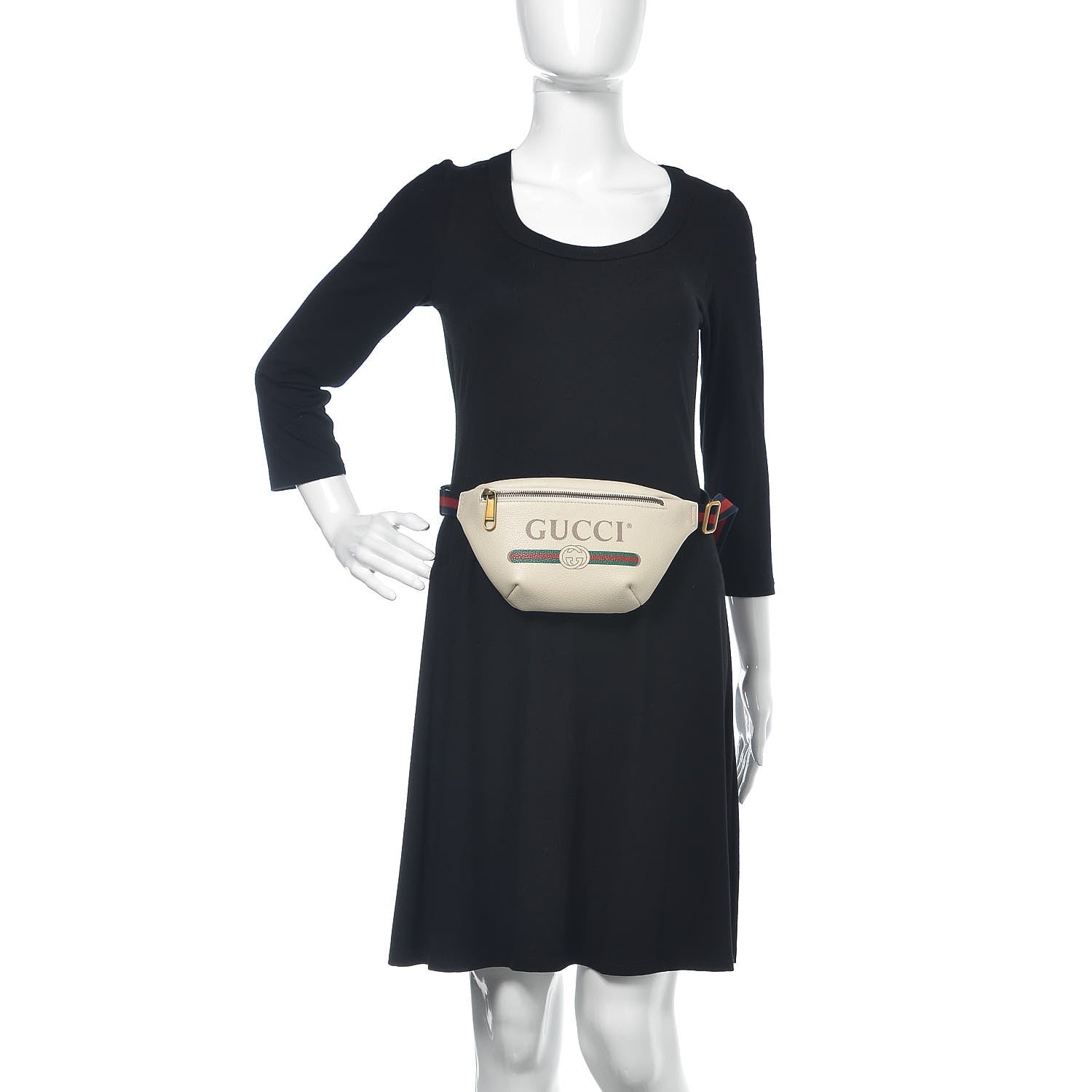 Gucci Grained Calfskin Small Logo Belt Bag White 2 of 9