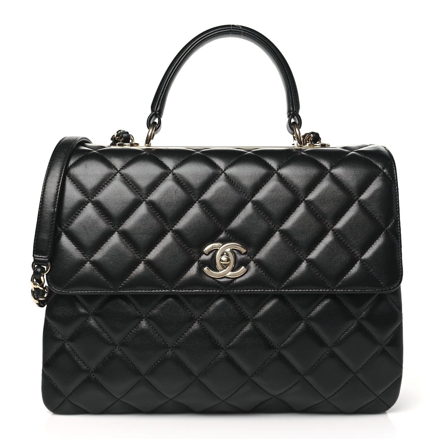 Chanel Lambskin Quilted Large Trendy CC Dual Handle Flap Bag Black 1 of 10