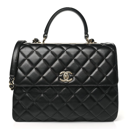 Chanel Lambskin Quilted Large Trendy CC Dual Handle Flap Bag Black 1 of 10