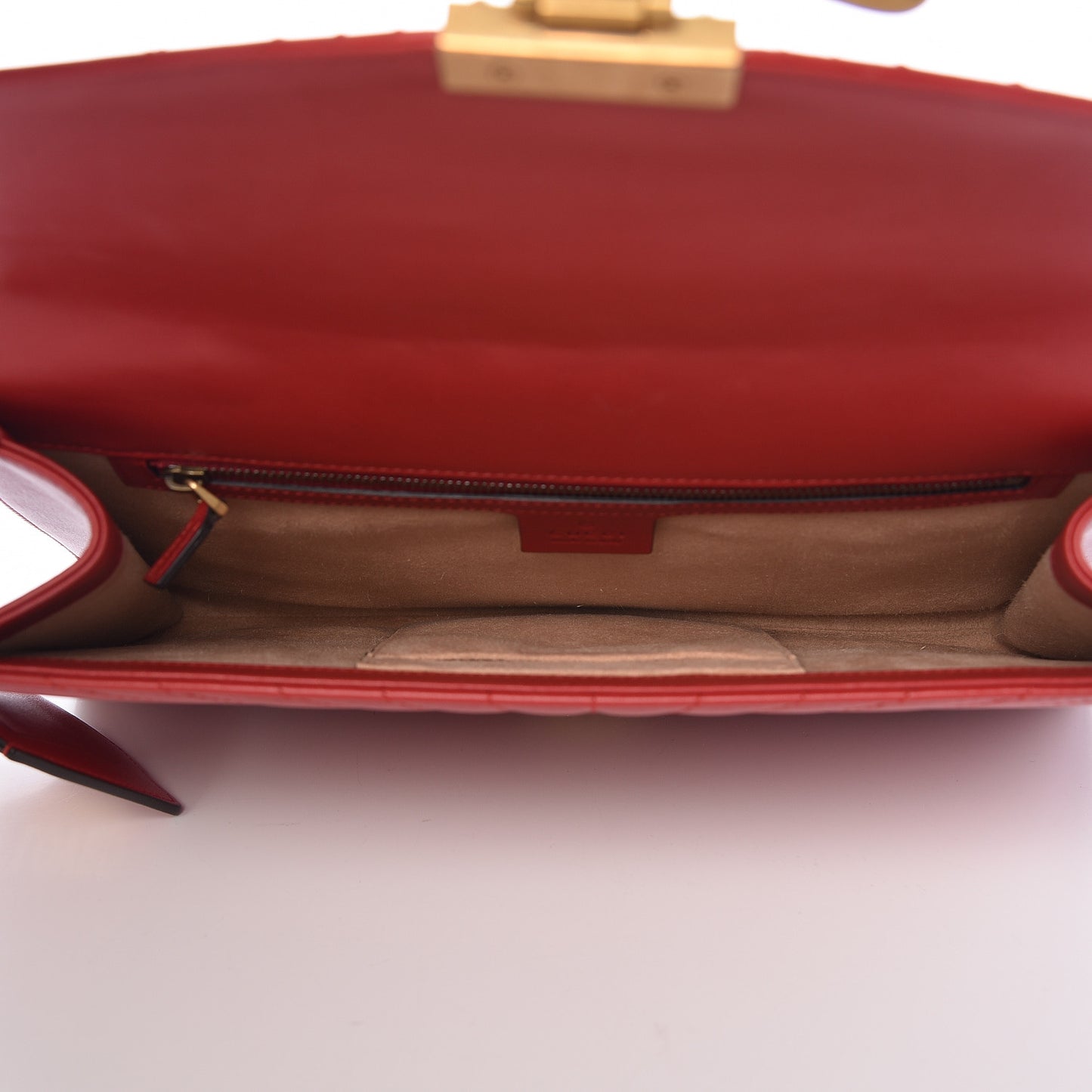 Calfskin Trapuntata Queen Margaret Clutch Hibiscus Red