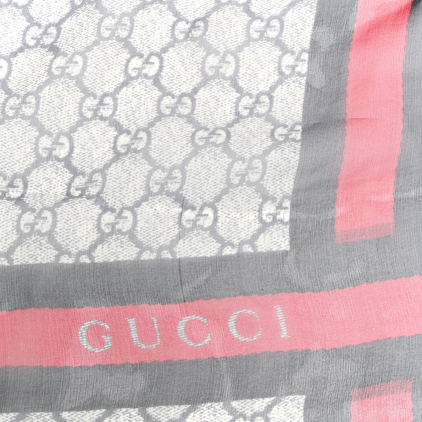 Silk Monogram Web Scarf  Beige Blue