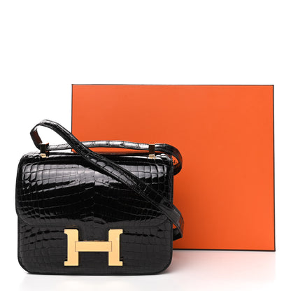 Hermes Shiny Niloticus Crocodile Constance 24 Black 20 of 20