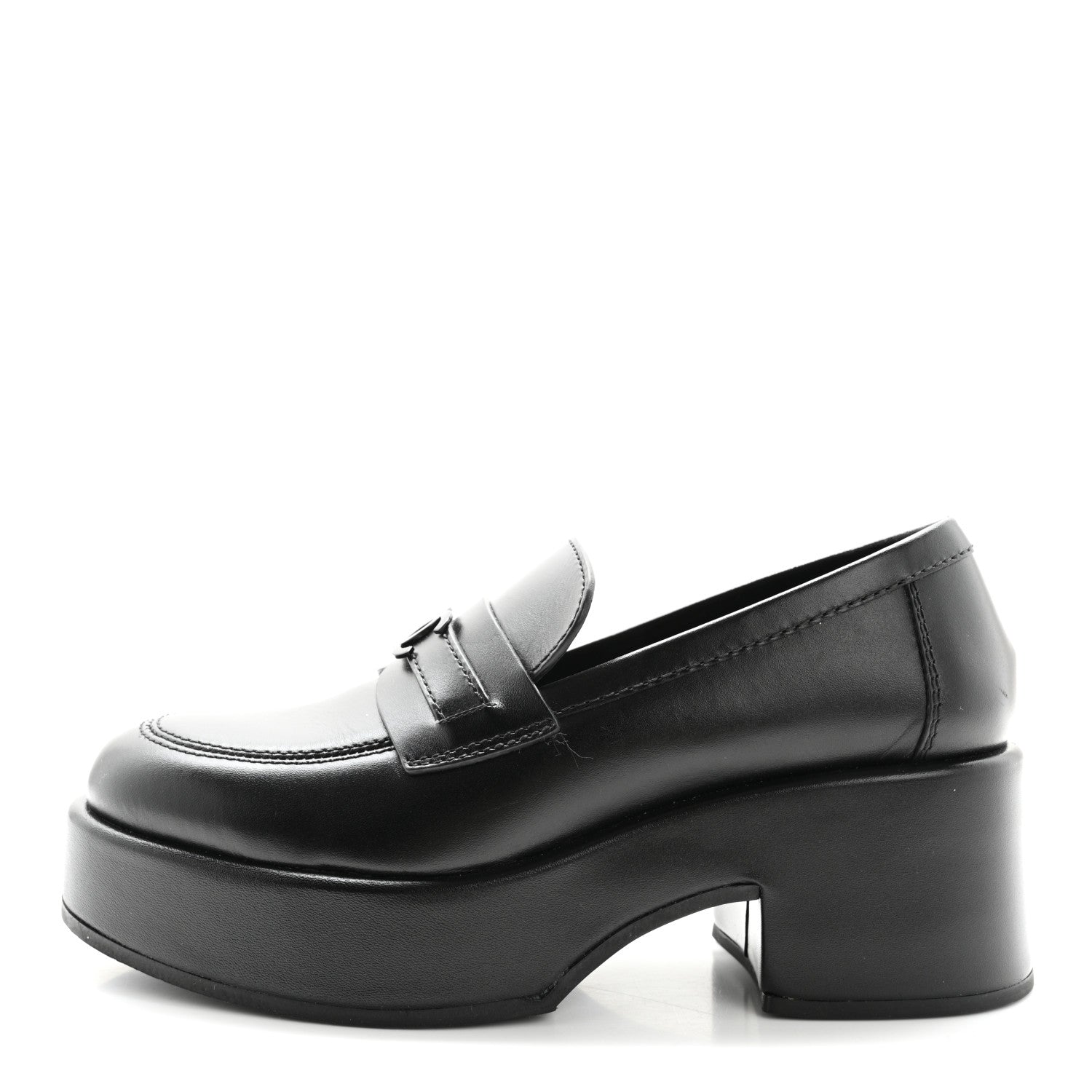 Chanel Calfskin CC Platform Loafers 37 Black 1 of 13