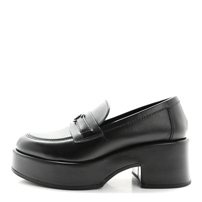 Chanel Calfskin CC Platform Loafers 37 Black 1 of 13
