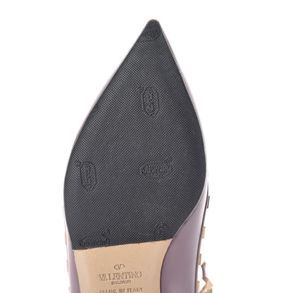 Valentino Garavani Nappa Rockstud Cage Ballerina Flats 34 Dark Mauve Poudre 9 of 14