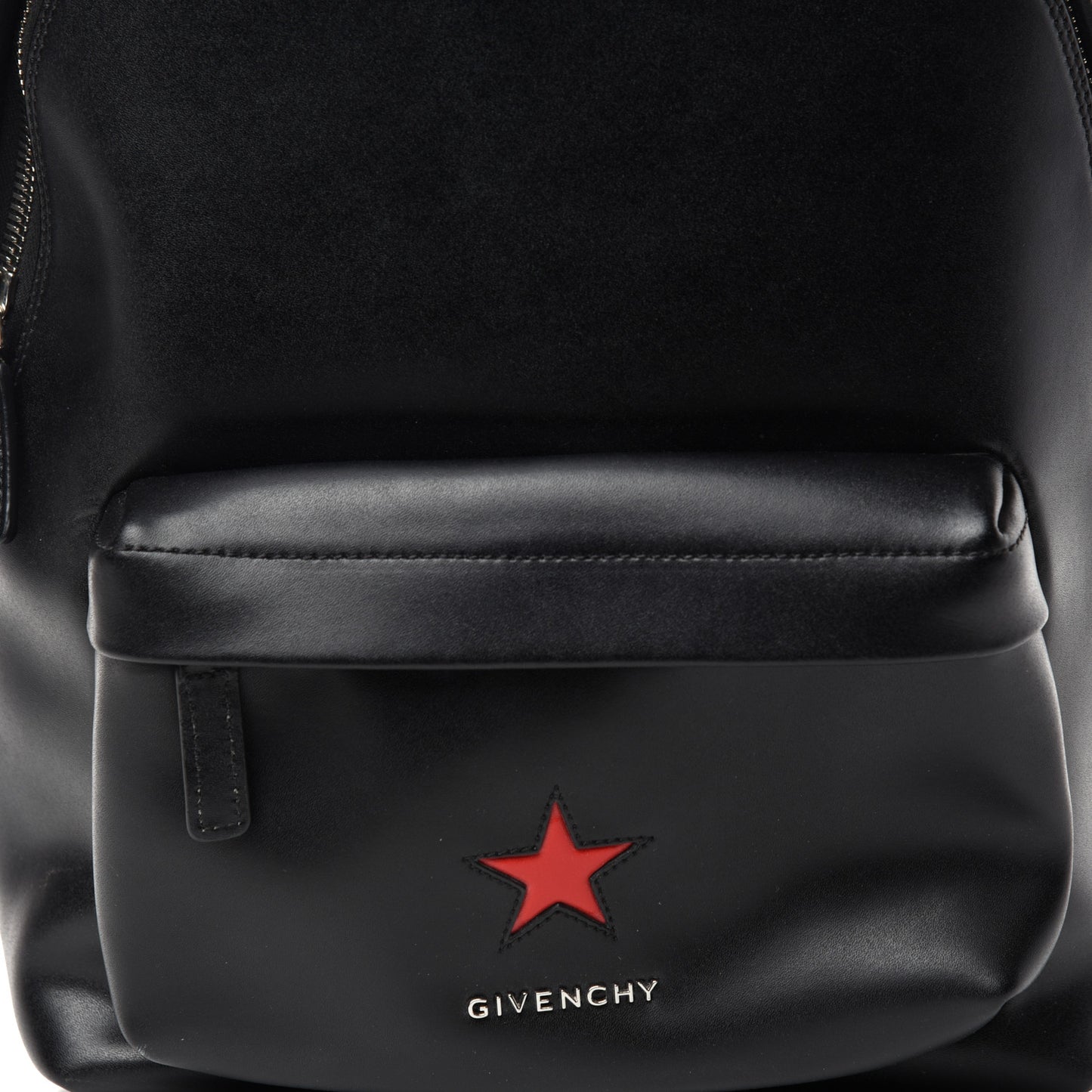 Calfskin Star Mini Backpack Black Red